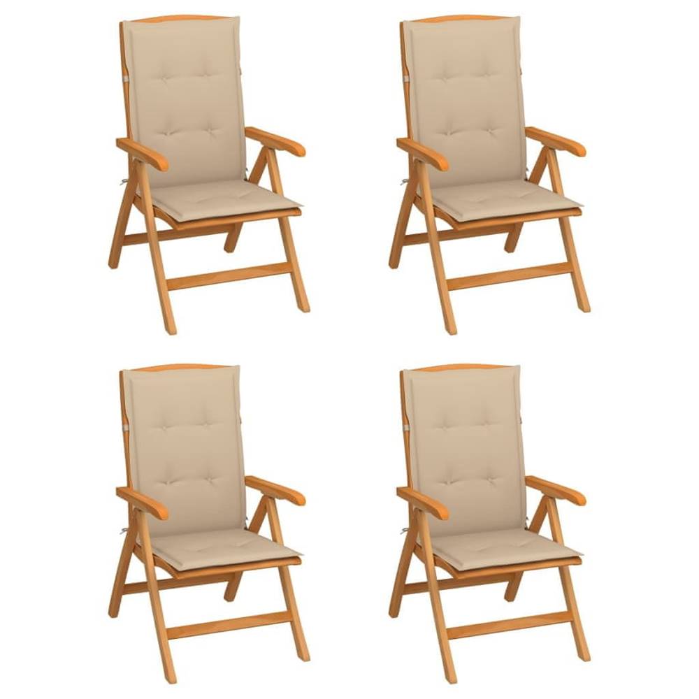 Vidaxl  Sklápacie záhradné stoličky s podložkami 4 ks tíkový masív značky Vidaxl