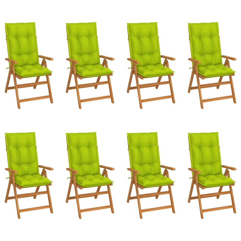 Vidaxl  Sklápacie záhradné stoličky s podložkami 8 ks tíkový masív značky Vidaxl