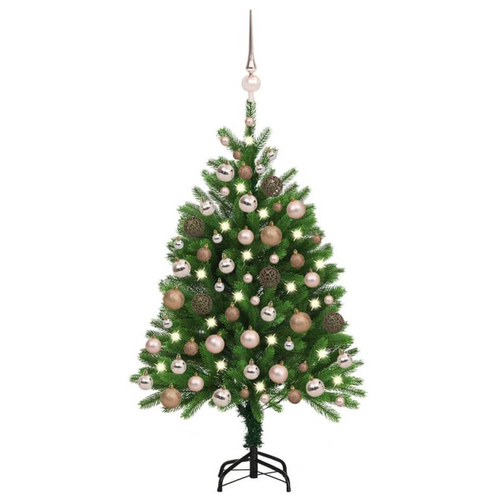 Vidaxl  Umelý vianočný stromček s LED a súpravou gulí 120 cm zelený značky Vidaxl