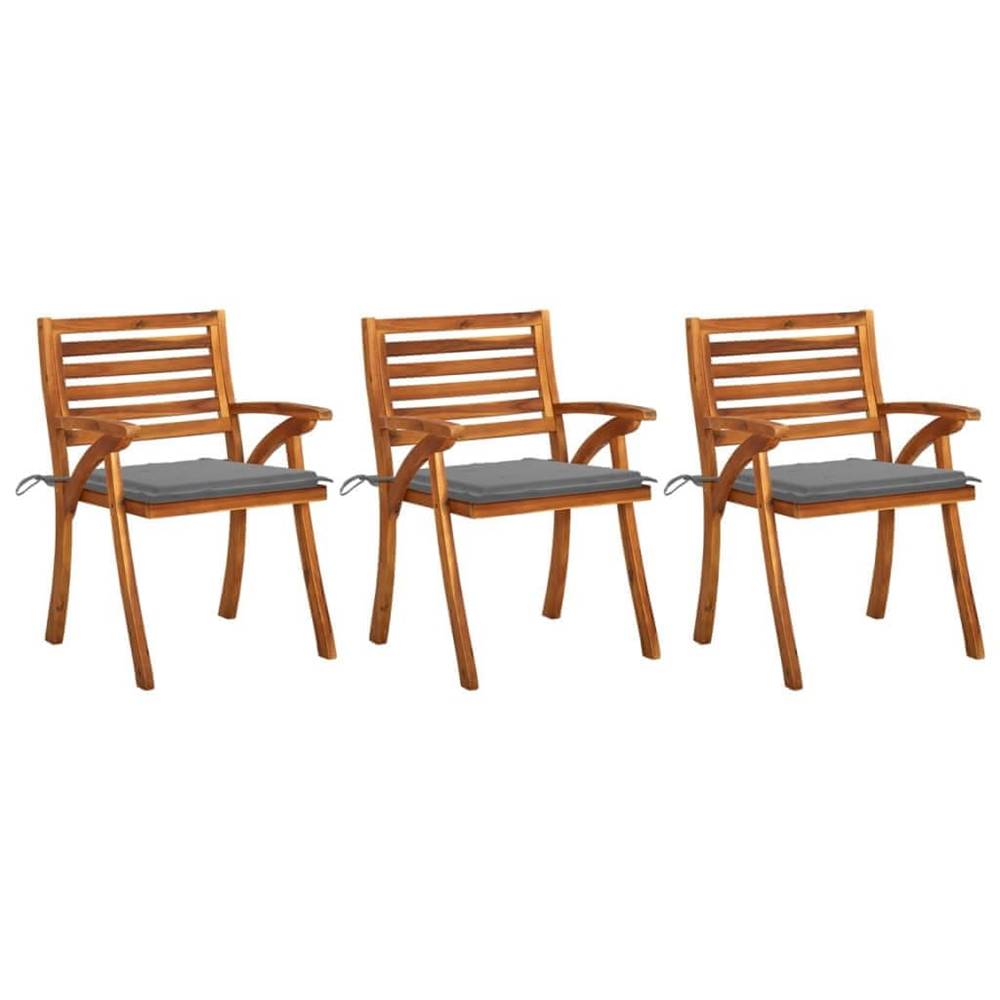 Vidaxl  Záhradné jedálenské stoličky s vankúšmi 3 ks akáciový masív značky Vidaxl