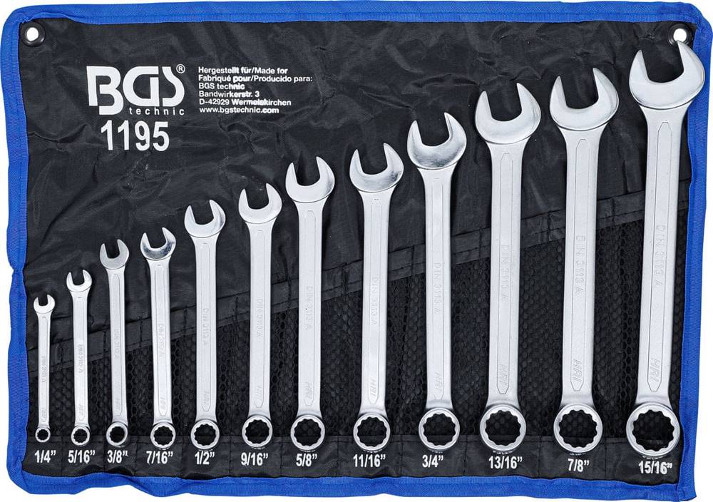 BGS technic  Sada kombinovaných palcových kľúčov (12ks) BGS 1195 značky BGS technic