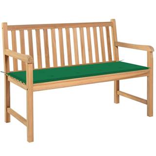 Vidaxl  Záhradná lavička so zelenou podložkou 120 cm tíkový masív značky Vidaxl