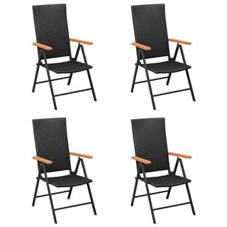 Vidaxl  Záhradné stoličky 4 ks polyratan čierne značky Vidaxl