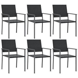 Vidaxl  Záhradné stoličky 6 ks čierne 54x62, 5x89 cm polyratan značky Vidaxl