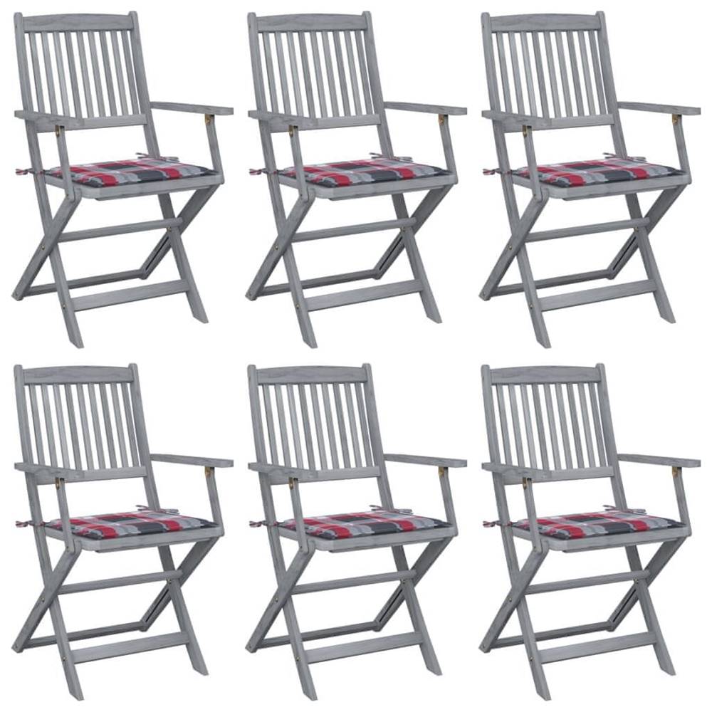 Petromila   Skladacie vonkajšie stoličky s podložkami 6 ks akáciový masív značky Petromila