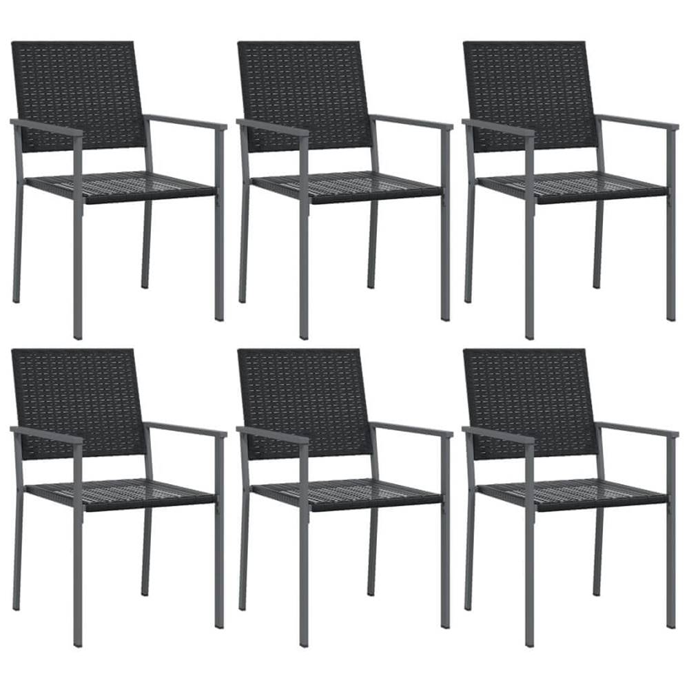 Vidaxl  Záhradné stoličky 6 ks čierne 54x62, 5x89 cm polyratan značky Vidaxl