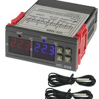 HADEX Digitálny termostat duálny - STC-3008 rozsah -55 ° C ~ 120 ° C,  230 V AC