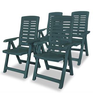 Petromila vidaXL Sklápacie záhradné stoličky 4 ks,  plast,  zelené