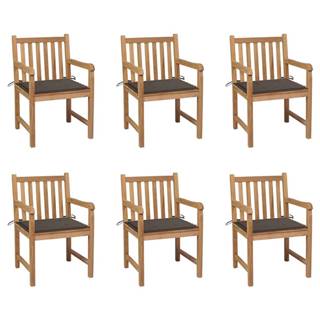 Petromila   Záhradné stoličky 6 ks so sivohnedými podložkami tíkový masív značky Petromila