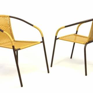 shumee  Sada 2 ks záhradné bistro stolička - stohovateľná,  béžová značky shumee