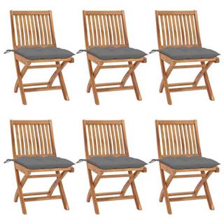 Vidaxl  Skladacie záhradné stoličky s podložkami 6 ks tíkový masív značky Vidaxl