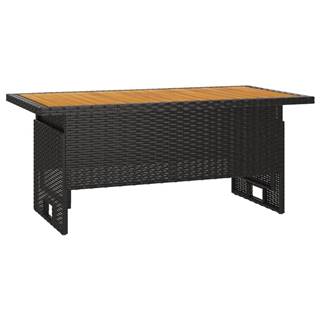 Vidaxl  Záhradný stôl čierny 100x50x43/63 cm masívna akácia a polyratan značky Vidaxl