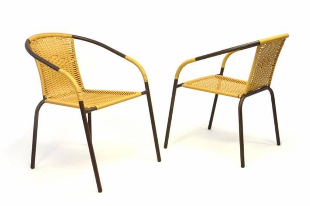 shumee  Sada 2 ks záhradné bistro stolička - stohovateľná,  béžová značky shumee