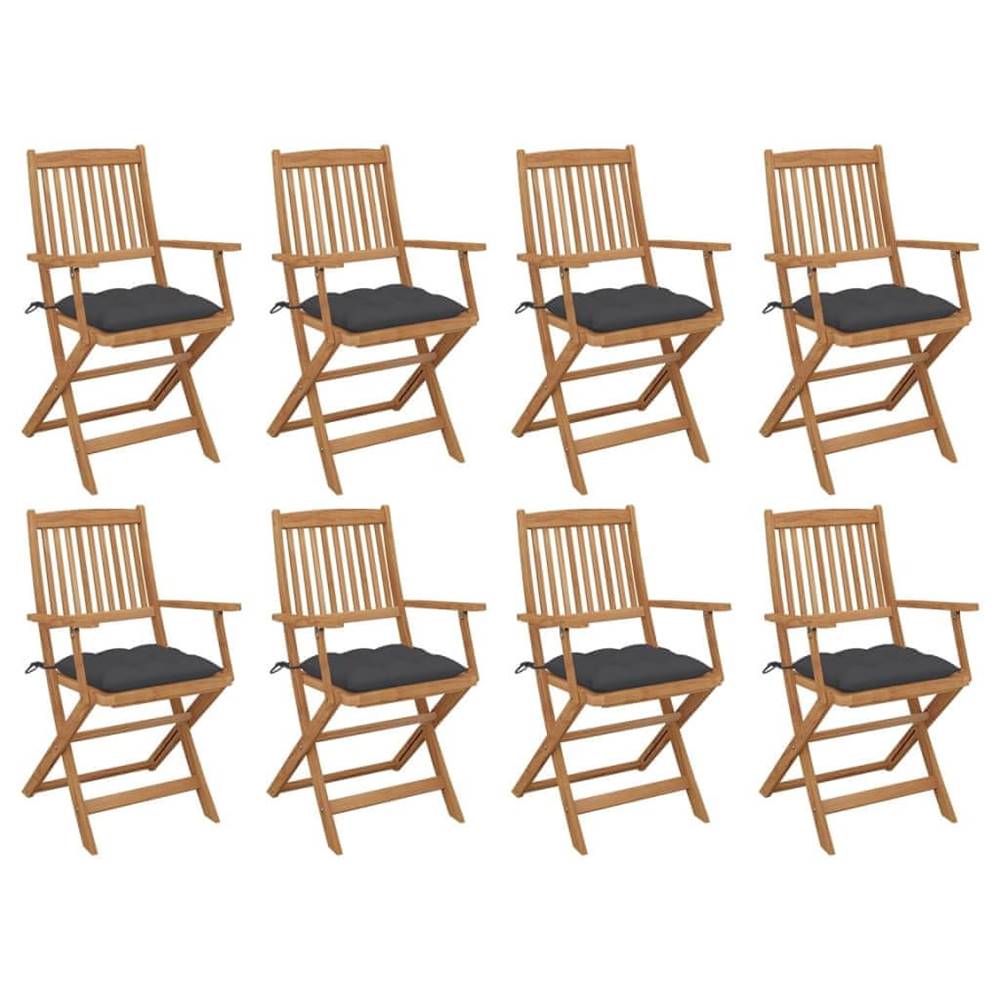 Vidaxl  Skladacie vonkajšie stoličky s podložkami 8 ks akáciový masív značky Vidaxl