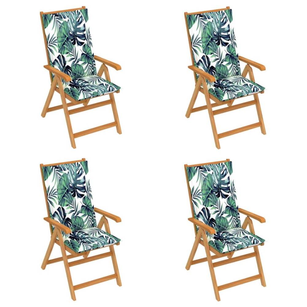 Vidaxl  Záhradné stoličky 4 ks s listovými podložkami tíkový masív značky Vidaxl