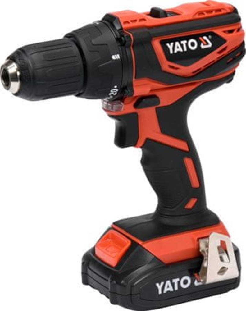 YATO  Vŕtací skrutkovač 18V 40Nm 1X2, 0Ah Li-Ion Mabuchi Motor,  v kufríku Yt-82782 značky YATO