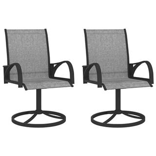 Petromila vidaXL Záhradné otočné stoličky 2 ks textilén a oceľ sivé