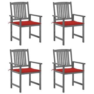 Petromila   Záhradné stoličky s podložkami 4 ks,  sivé,  akáciový masív značky Petromila