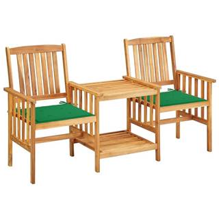 Petromila vidaXL Záhradné stoličky so stolíkom a podložkami,  akáciový masív