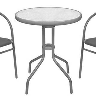 ST LEISURE EQUIPMENT Set balkónový BRENDA,  šedý,  stôl 72x59 cm,  2x stolička 60x71 cm
