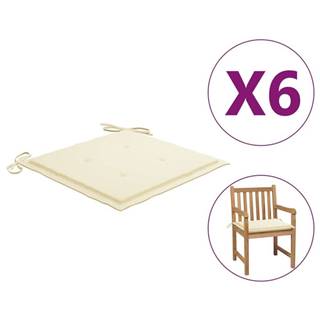 Vidaxl  Podložky na záhradné stoličky 6 ks,  krémové 50x50x3 cm značky Vidaxl