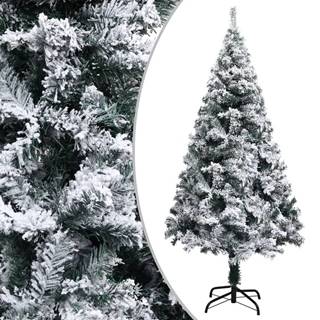 Vidaxl Zasnežený umelý vianočný stromček zelený 120 cm PVC