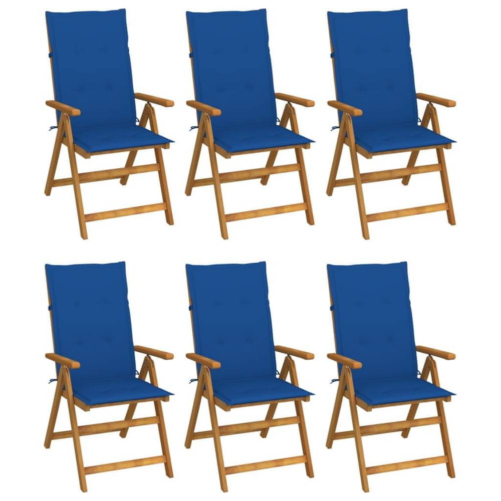 Petromila   Skladacie záhradné stoličky s podložkami 6 ks akáciový masív značky Petromila