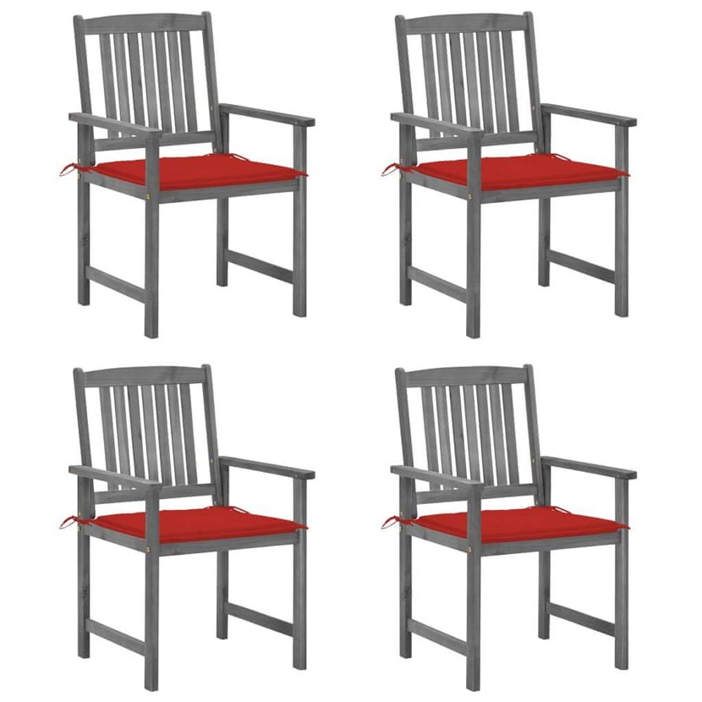 Petromila   Záhradné stoličky s podložkami 4 ks,  sivé,  akáciový masív značky Petromila