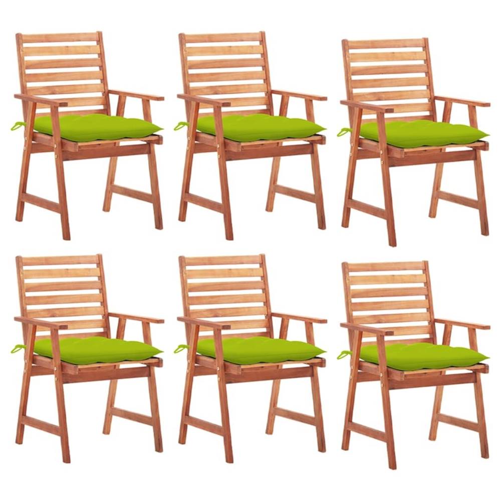 Vidaxl  Vonkajšie jedálenské stoličky 6 ks s podložkami masívne akáciové drevo značky Vidaxl