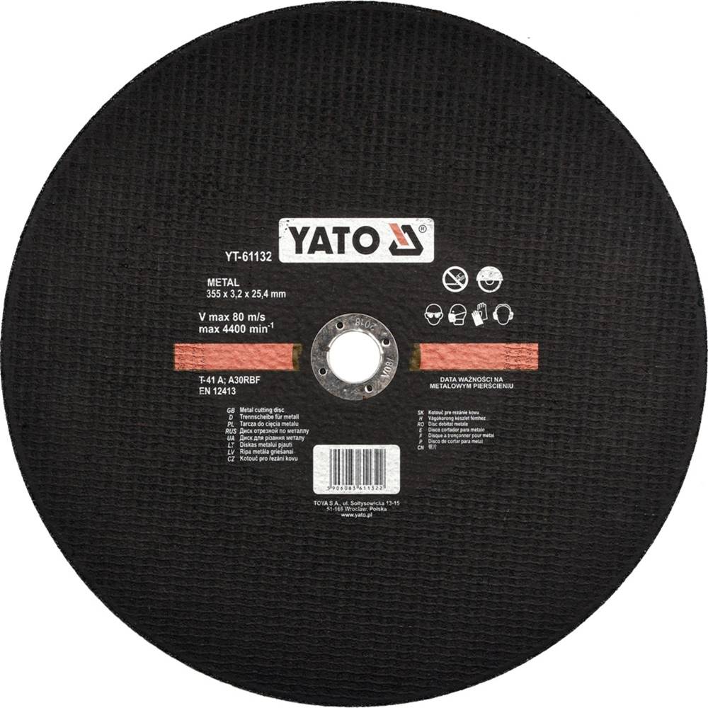 YATO  Kotúč rezný na kov 355 x 25, 4 x 3, 2 mm značky YATO