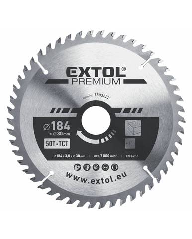 Extol Premium Kotúč pílový s SK plátkami,  Ø184x3, 2x30mm,  50z,  EXTOL PREMIUM