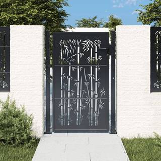 Petromila vidaXL Záhradná brána antracitová 105x155 cm oceľ dizajn bambusu