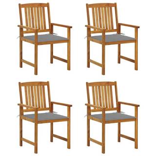 Petromila vidaXL Záhradné stoličky s podložkami 4 ks,  akáciový masív