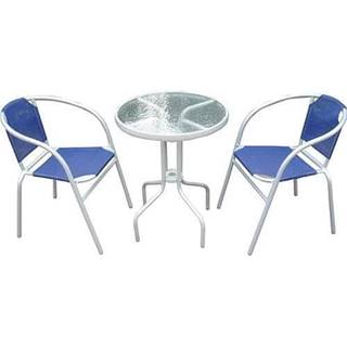 ST LEISURE EQUIPMENT  Set balkónový BRENDA,  modrý,  stôl 72x59 cm,  2x stolička 60x71 cm značky ST LEISURE EQUIPMENT