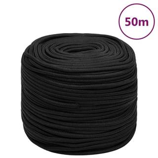 Vidaxl Lodné lano čierne 8 mm 50 m polypropylén