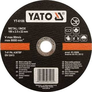YATO  Kotúč rezný na kov 125 x 22 x 2, 5 mm INOX značky YATO