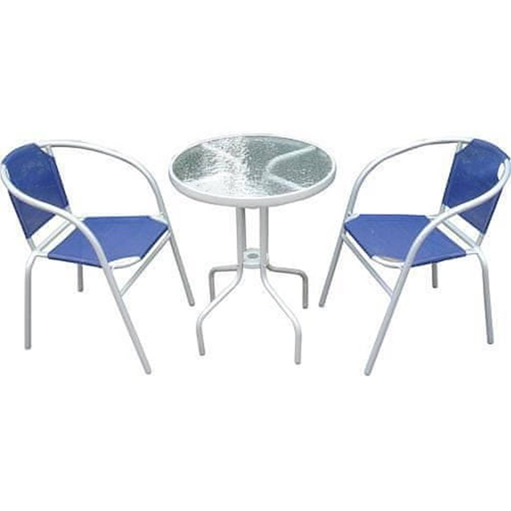 ST LEISURE EQUIPMENT  Set balkónový BRENDA,  modrý,  stôl 72x59 cm,  2x stolička 60x71 cm značky ST LEISURE EQUIPMENT