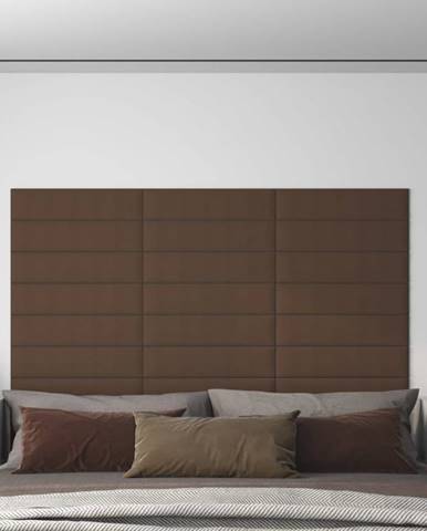 Vidaxl Nástenné panely 12 ks hnedé 60x15 cm látkové 1, 08 m²