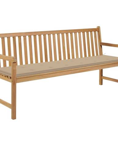 Vidaxl Záhradné lavička a béžová podložka 175 cm teakový masív