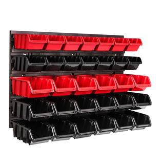 botle Závesný panel na náradie 58 x 39 cm s 32 ks. Krabic nástenné Červené a Čierne Boxy plastová