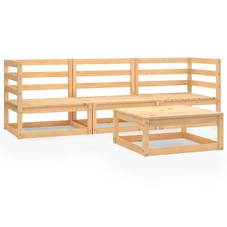 Vidaxl 4-dielna záhradná sedacia súprava masívne borovicové drevo