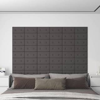 Vidaxl  Nástenné panely 12 ks sivé 30x15 cm umelá koža 0, 54 m² značky Vidaxl