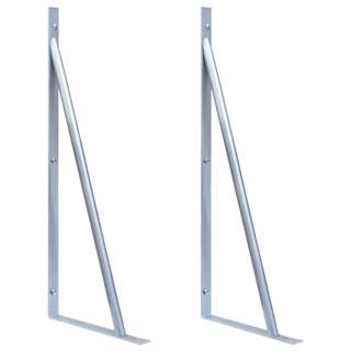 Vidaxl Podporné držiaky pre plotové stĺpiky 2 ks pozinkovaná oceľ