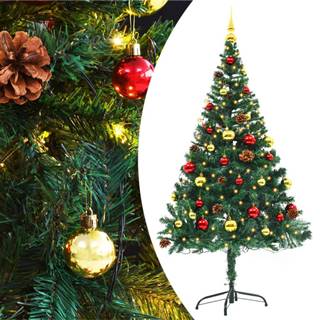 Vidaxl Umelý vianočný stromček s ozdobami a LED diódami,  zelený 150 cm