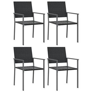 Vidaxl Záhradné stoličky 4 ks čierne 54x62, 5x89 cm polyratan