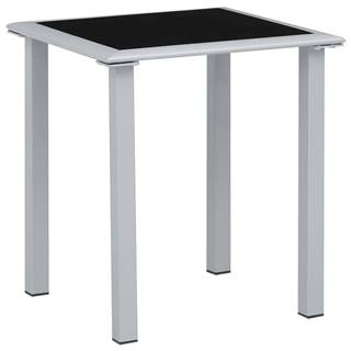 Vidaxl  Záhradný stôl čierny a strieborný 41x41x45 cm oceľ a sklo značky Vidaxl