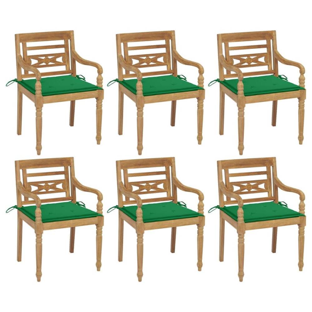 Vidaxl  Batavia stoličky s podložkami 6 ks tíkový masív značky Vidaxl