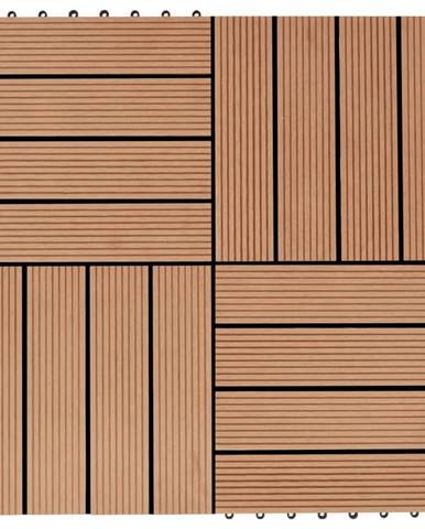 Vidaxl Podlahové dlaždice 22 ks,  30x30 cm,  2 m2,  WPC,  tíková farba