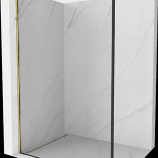 Mexen Kioto sprchová zástena 70x200 cm 8 mm,  zlatý profil,  sklo čierny rám,  800-070-101-50-70