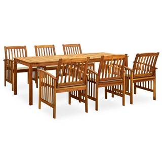 Vidaxl 3058090 7 Piece Garden Dining Set with Cushions Solid Acacia Wood (45963+2x312129)